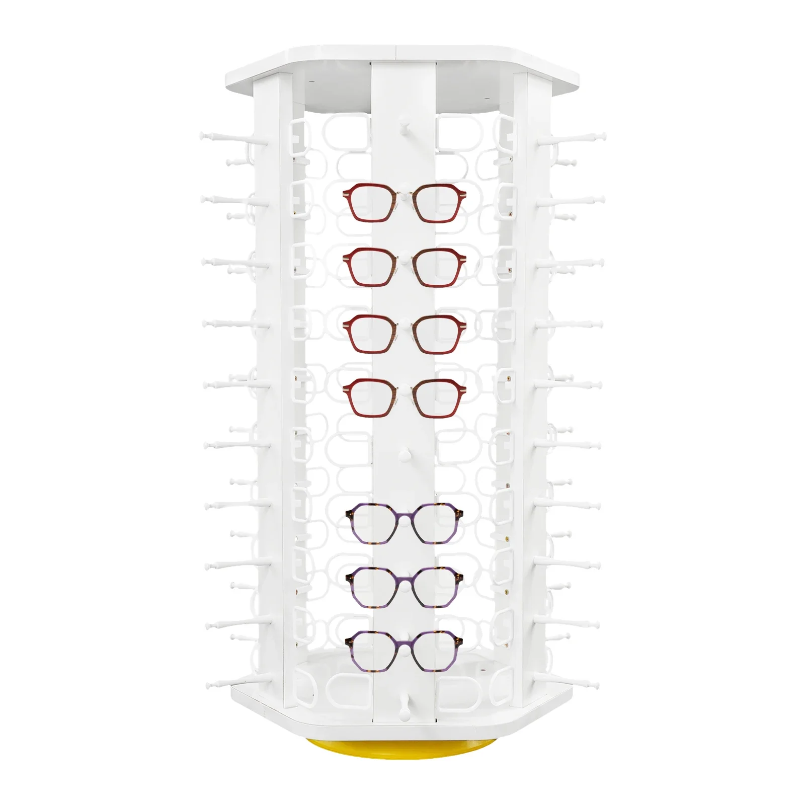 360 ° رف عرض النظارات الدوارة، تصميم سطح الطاولة بسعة 60 زوجًا يجذب العملاء، سهل التجميع لمتاجر البيع بالتجزئة #2