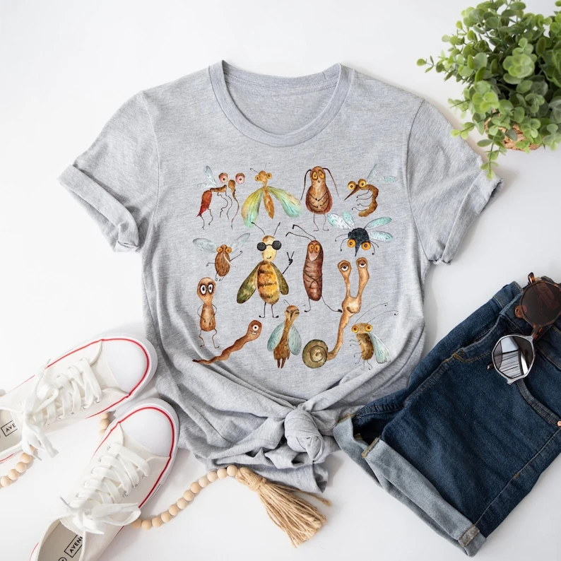 Bug Entomology Shirt Bug Lover Entomology T Shirt Gift  Insect  Botanical Insect Funny Tee Women Cotton Breathable Summer Tees