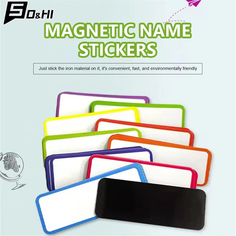 

10Pcs Tag Board Erasable Labels Wipe Markers Writable Magnets Dry Erase Chore Refrigerator Message Whiteboard Magnetic Sticker