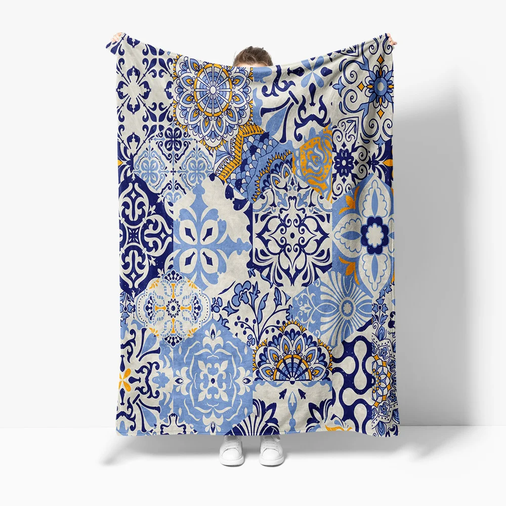 

Floral Paisley Mosaic Ethnic Print Blanket Sofa Bed Cover Decorative Throw Quilt Bedspread