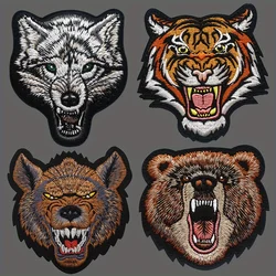 Bear Tiger Wolf Patch Tactical Animal Patch Velcros Hook & Loop Morale Badge Embroidered Applique Badges For Backpack Uniform