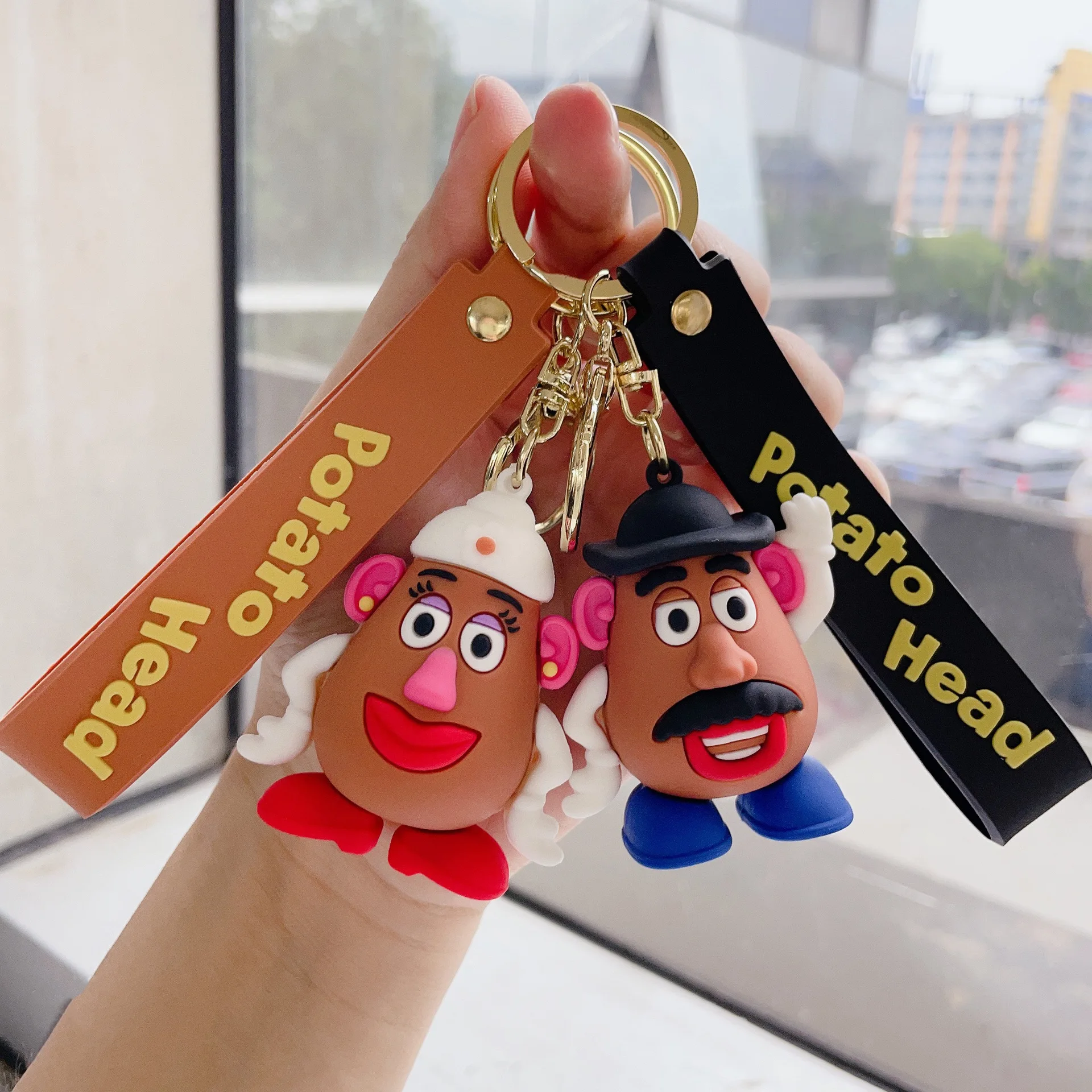 New creative Mr Egghead Mrs Egghead Toy Story keychain cute men and women bag pendant wholesale