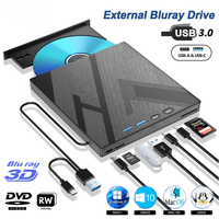 USB 3.0 Type-C External Blu-ray Optical Drive for Laptop PC Portable BD DVD CD -/+RW Player Burner Reader with SD/TF Card Slot