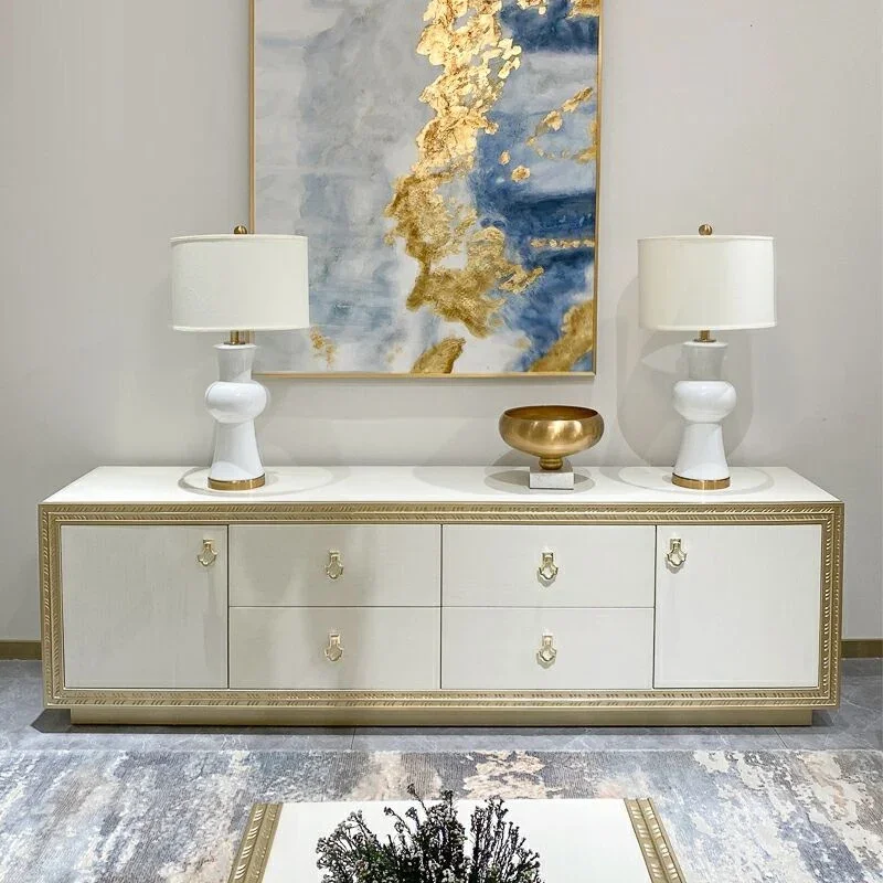 

Luxury Living Room Furniture Modern Minimalist TV Cabinet with Drawers