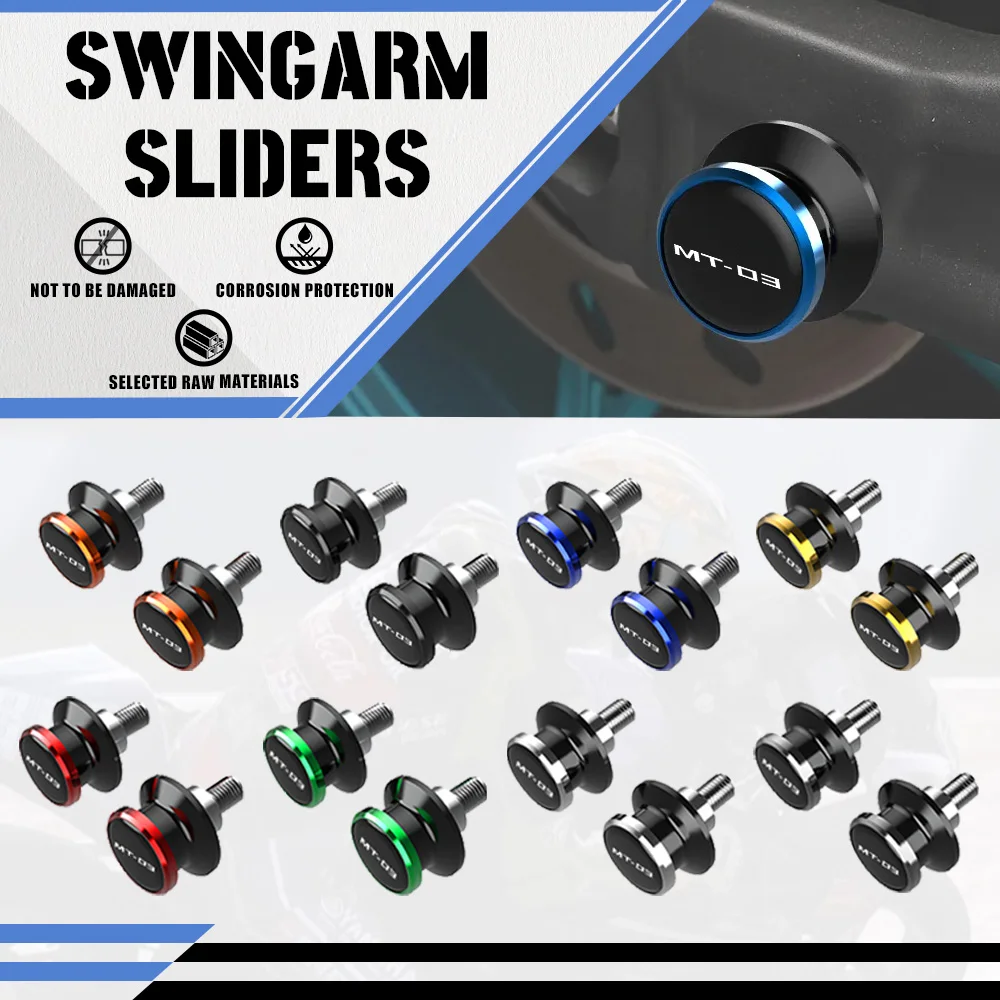 

Motorcycle Swingarm Slider Spools CNC Stand Screws 6MM FOR YAMAHA MT03 MT-03 2005-2023 2020 2019 2018 2017 2016 2015 MT 03 LOGO