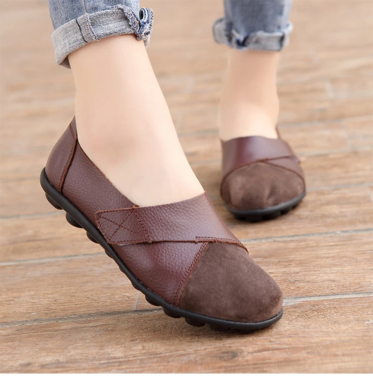 Frau Schuhe Weiche Leder Low Heels Schuhe frauen Elegante Wohnungen 2025, Casual Flache Schuhe Frauen Schuhe Neue Müßiggänger Zapatos mujer – Detail 11