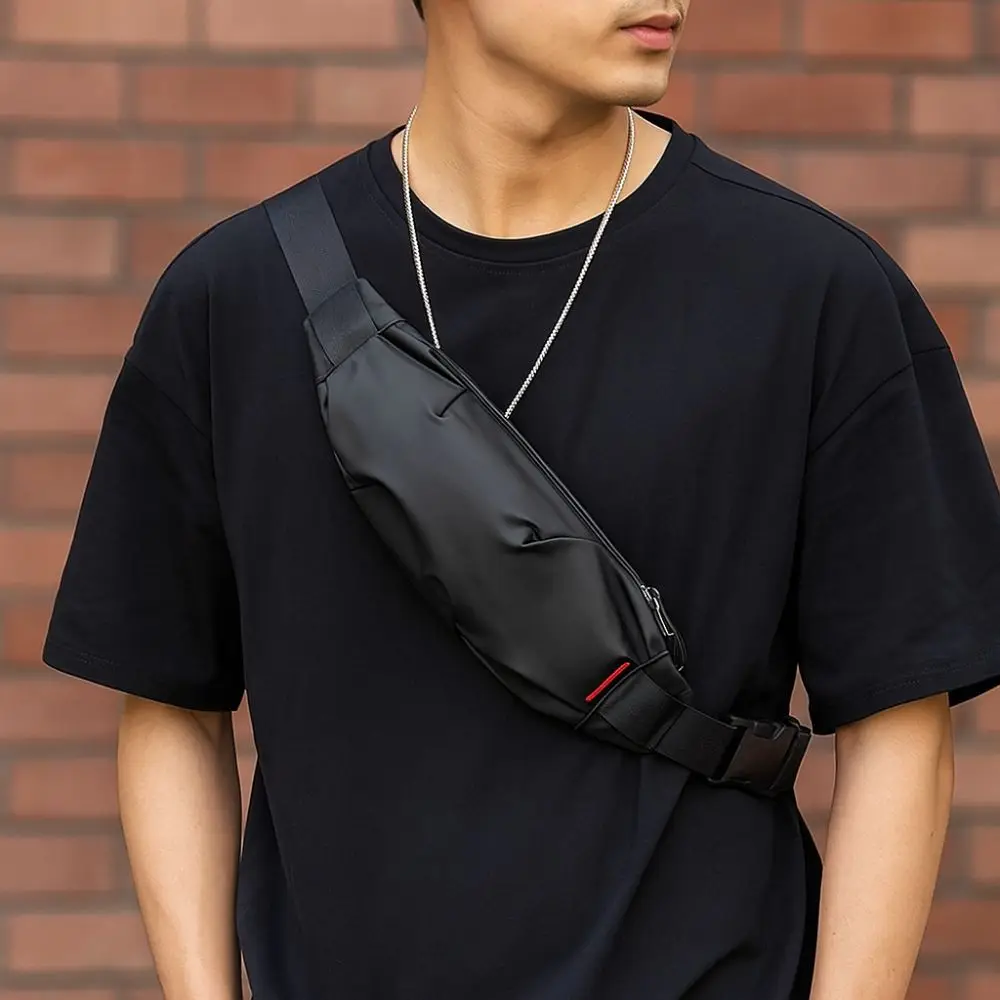 

Fanny Pack Adjustable Men Waist Bag Durable Lightweight Shoulder Bag Fashion Crossbody Bag Travel