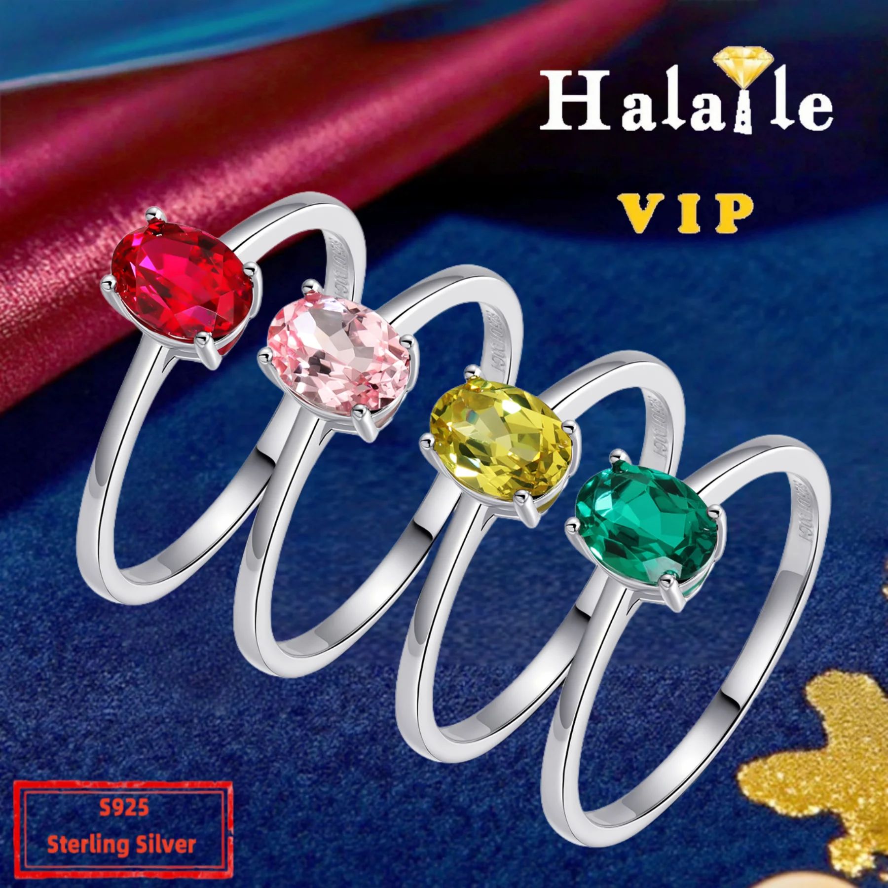 

Кольца Halaile 5*7 мм, выращенные в лаборатории шамбина, изумруд/рубин, стерлинговое серебро S925, овальная огранка, ювелирные изделия для женщин, изящный элегантный подарок