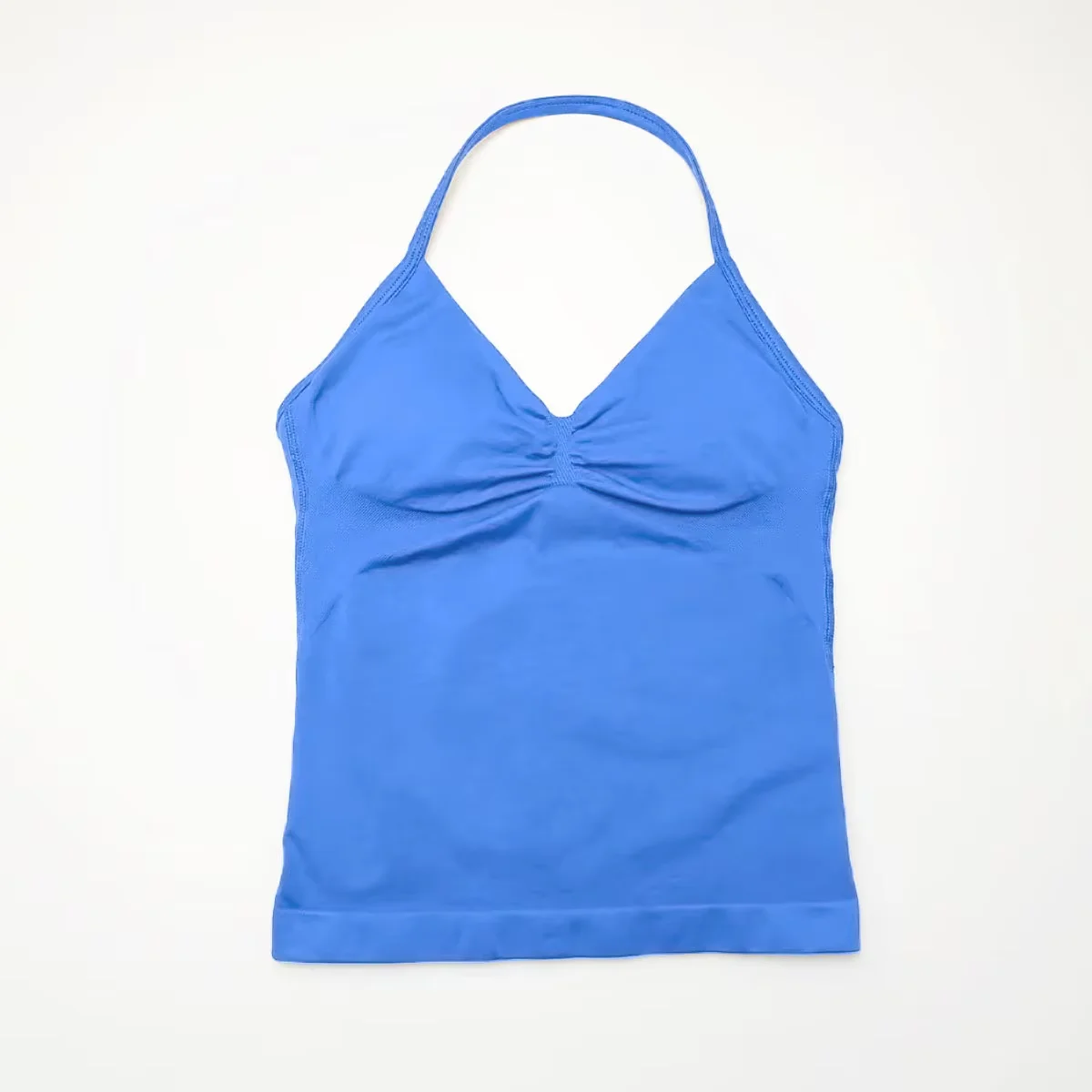 NCLAGEN Gym Longline Strappy Top Women Seamless Yoga Tank With Removable Pads V Neck Workout Clothes Sports Running Fitness Vest image 5