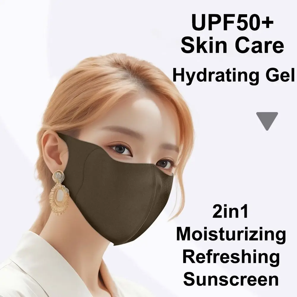 1pc Eis Seide Anti-UV-Gesichts maske Mode upf50 Sonnenschutz Kollagen Gesichts schutz Hautpflege wieder verwendbare Sonnenschutz maske Sommer