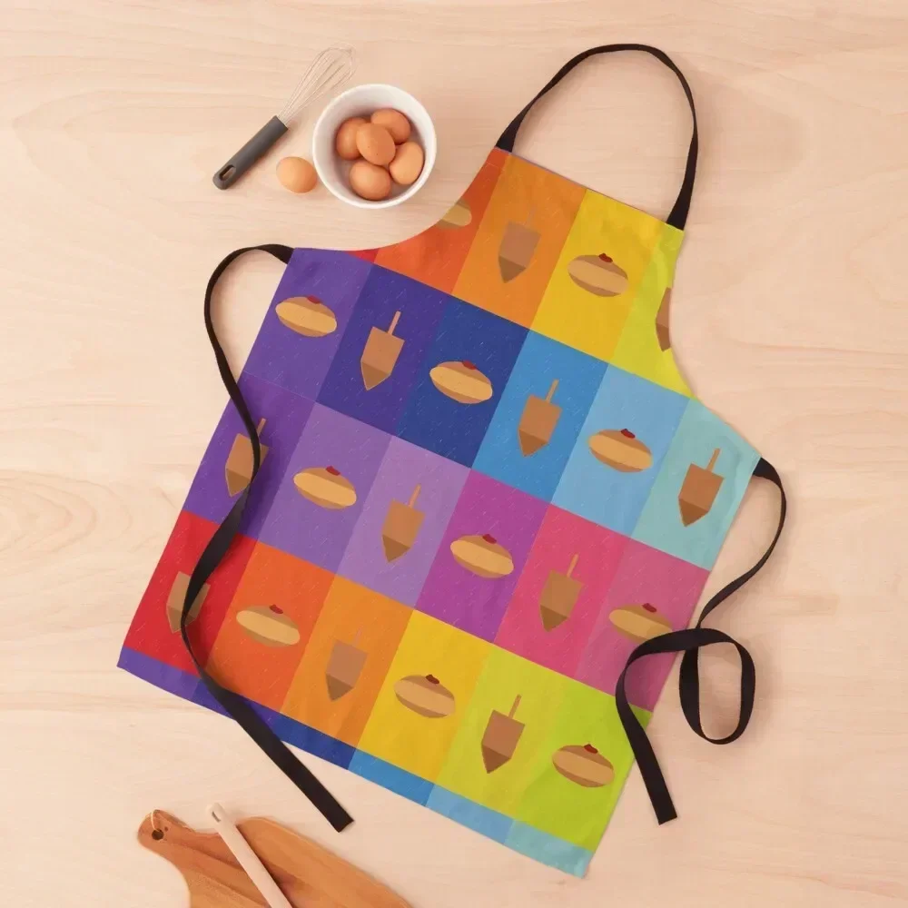 

D&D - Doughnuts and Dreidels Rainbow Grid Apron Kitchen Tools Accessories Kitchen Things For Kitchen Apron