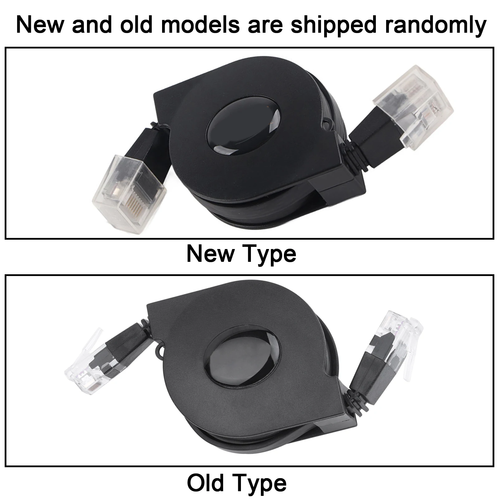 1pc New Adjustable Retractable CAT6 RJ45 Lan Network Cable Cord Black