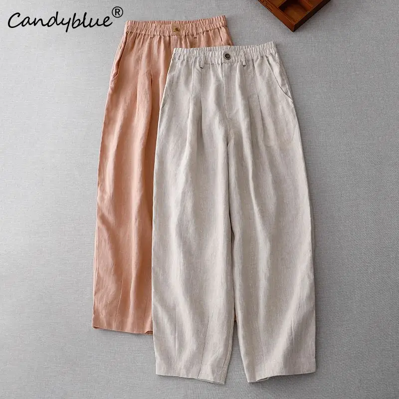 

Pink Wide Leg Pants Women's 2023 New Vintage Loose Casual Versatility Straight Floor Dragging Pants for Women Fashion Trousers