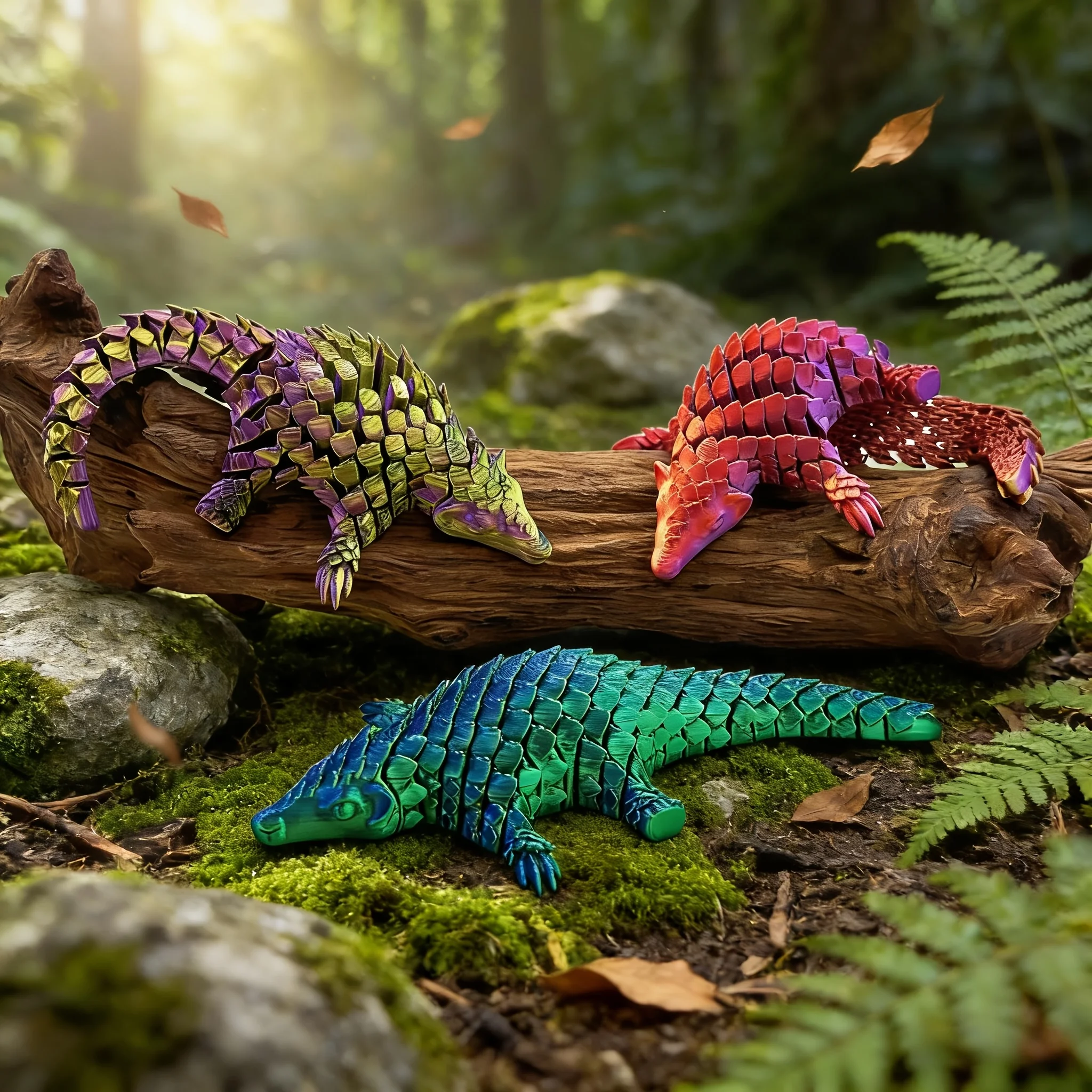 3D printing gradient colors, cute scales, multi pangolin, multi-color gradient key, flexible and movable Christmas gift