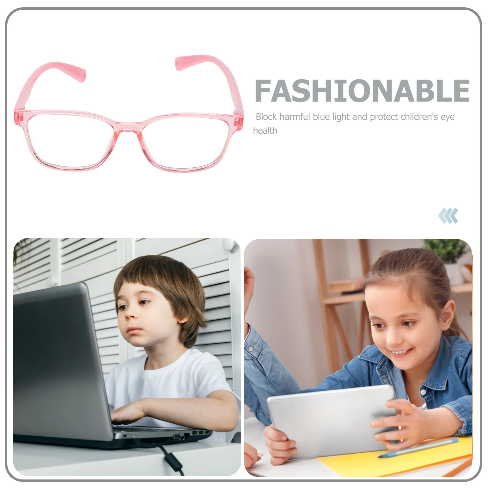 

Children Silicone Glasses -Ray Kids Eyeglass Portable Durable Foldable Study Professional Kids Glasses Daily Use