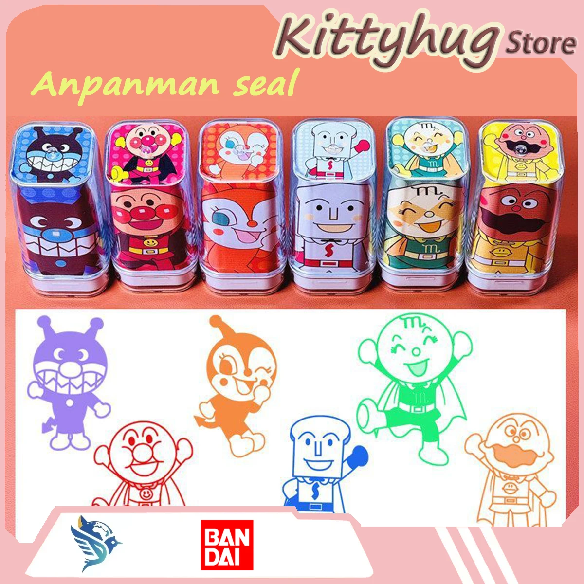 Anpanman Cartoon Stempel Charakter Anime Merchandise Anpassbare Siegel Geschenk Farbstempel