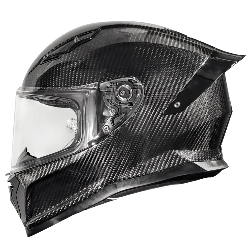 3K Carbon Fiber Full Face Motorcycle Helmet in Black  Ready  DOT & 3C Certified  Unisex  Factory Direct