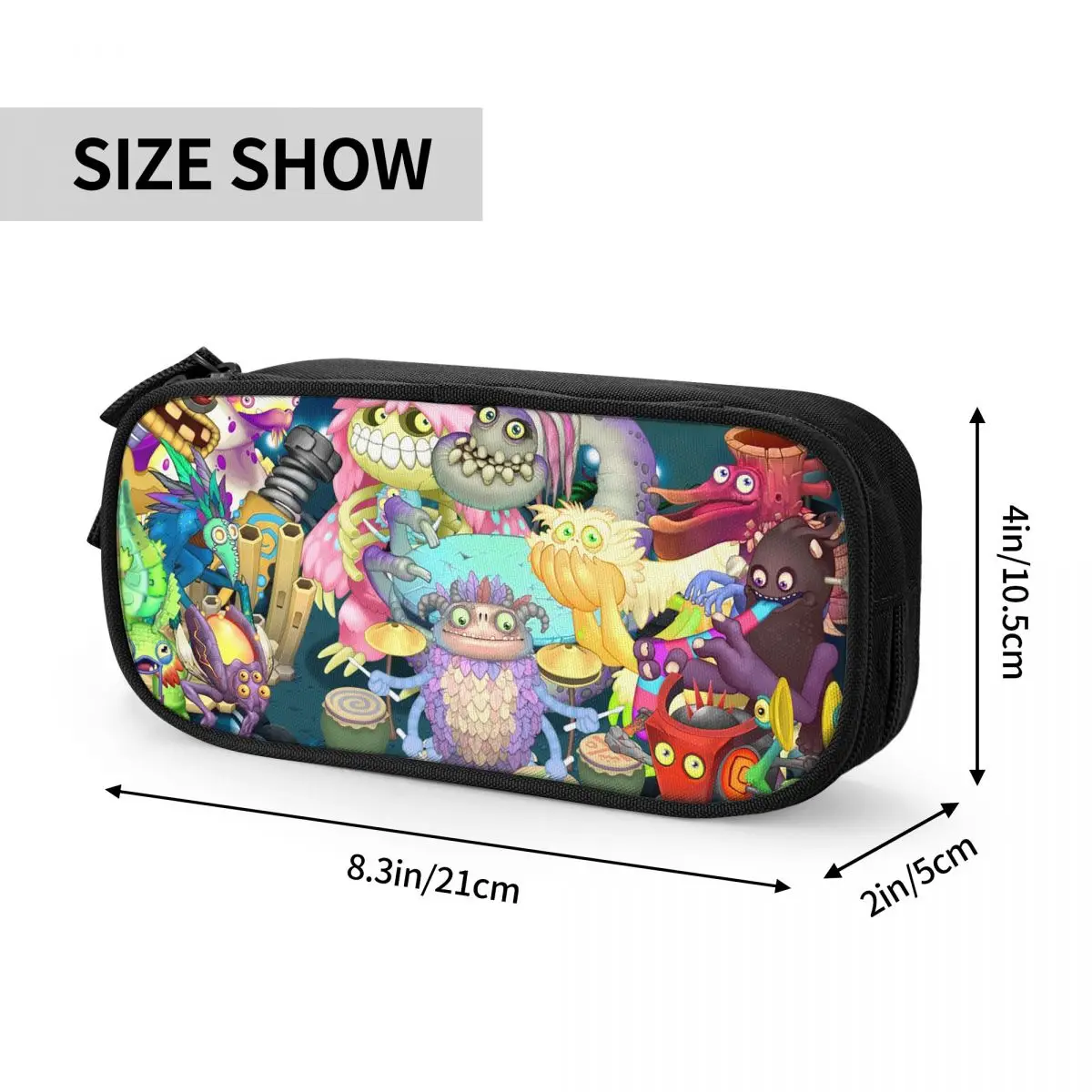 Estuche para lápices Kawaii de dibujos animados My Singing Monsters, portalápices divertido, bolsas para lápices, almacenamiento grande para niños, regalos de oficina, estuches para lápices