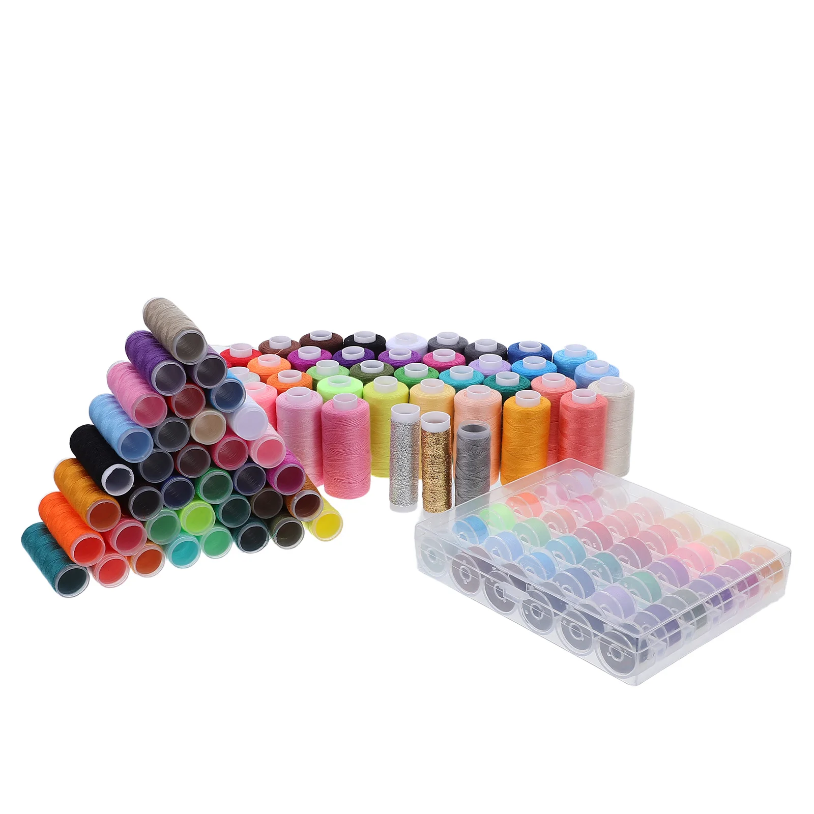 

111Pcs Sewing Machine Thread Set Polyester Assorted Colors for Beginners Professional Supplies Embroidery Floss Spool Organizer