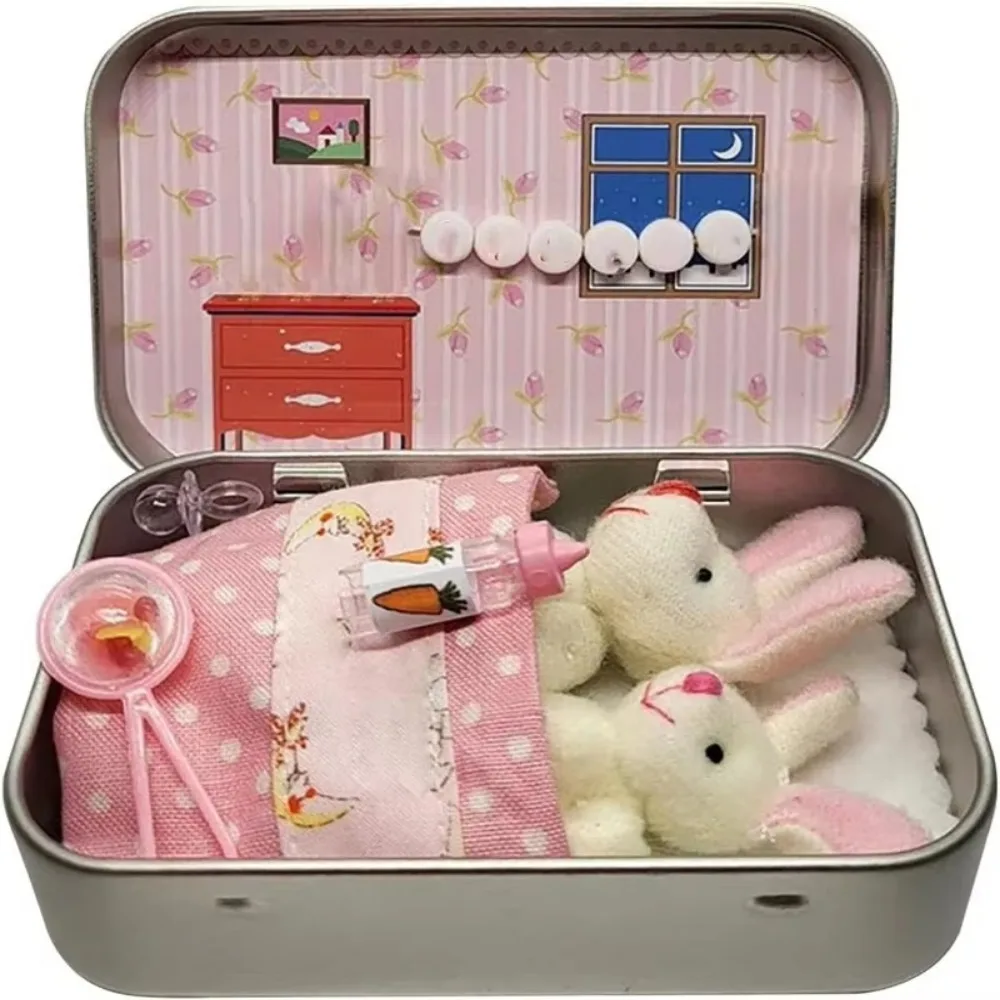 

Новый мини-маленький карманный кролик, плюшевая пасхальная корзина с животными, декоративные коробки «сделай сам», подарок кролика