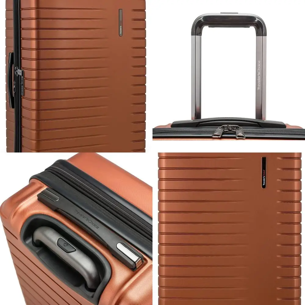 

Orange Traveler's Choice 29 Polycarbonate Spinner Luggage Set with Tie-Down Straps