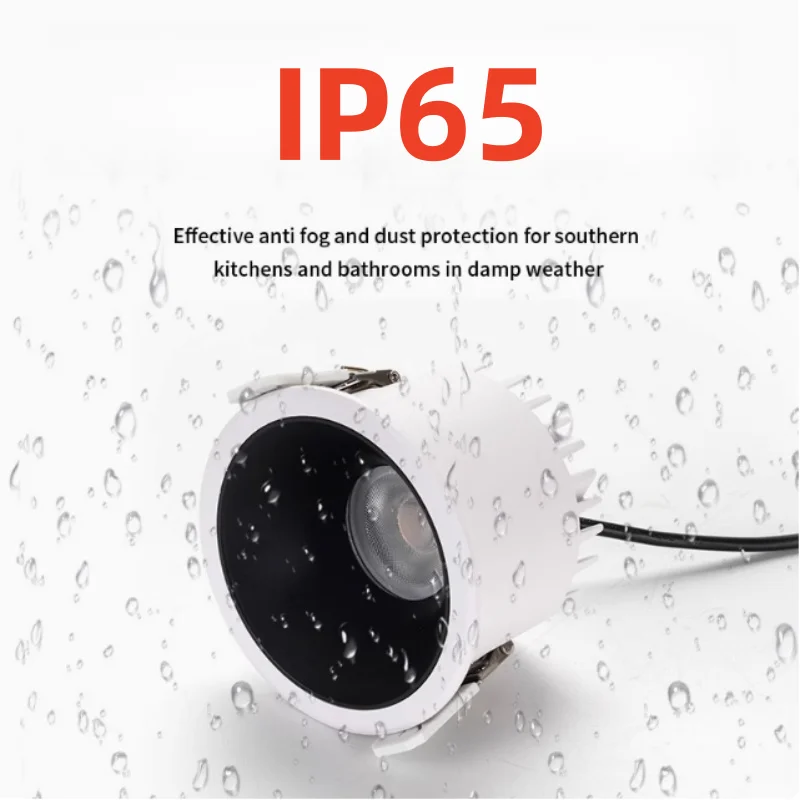 CANTH waterproof and moisture-proof IP65 spotlights, anti-fog and dust-proof bathroom, toilet and kitchen downlights