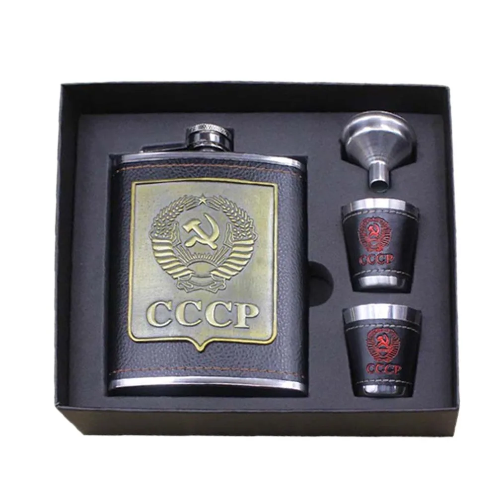 8oz Stainless Steel Alcohol Hip Flasks Whiskey Wine Bottle Funnel Cups Kit