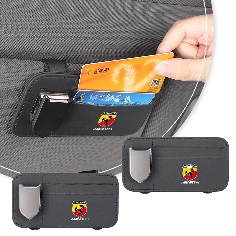 Car Visor Organizer Sunglass Holder Glasses Bag Card Clip Interior For FIAT 500 Grande Punto Tipo Stilo UNO Astra Bravo Panda Fr
