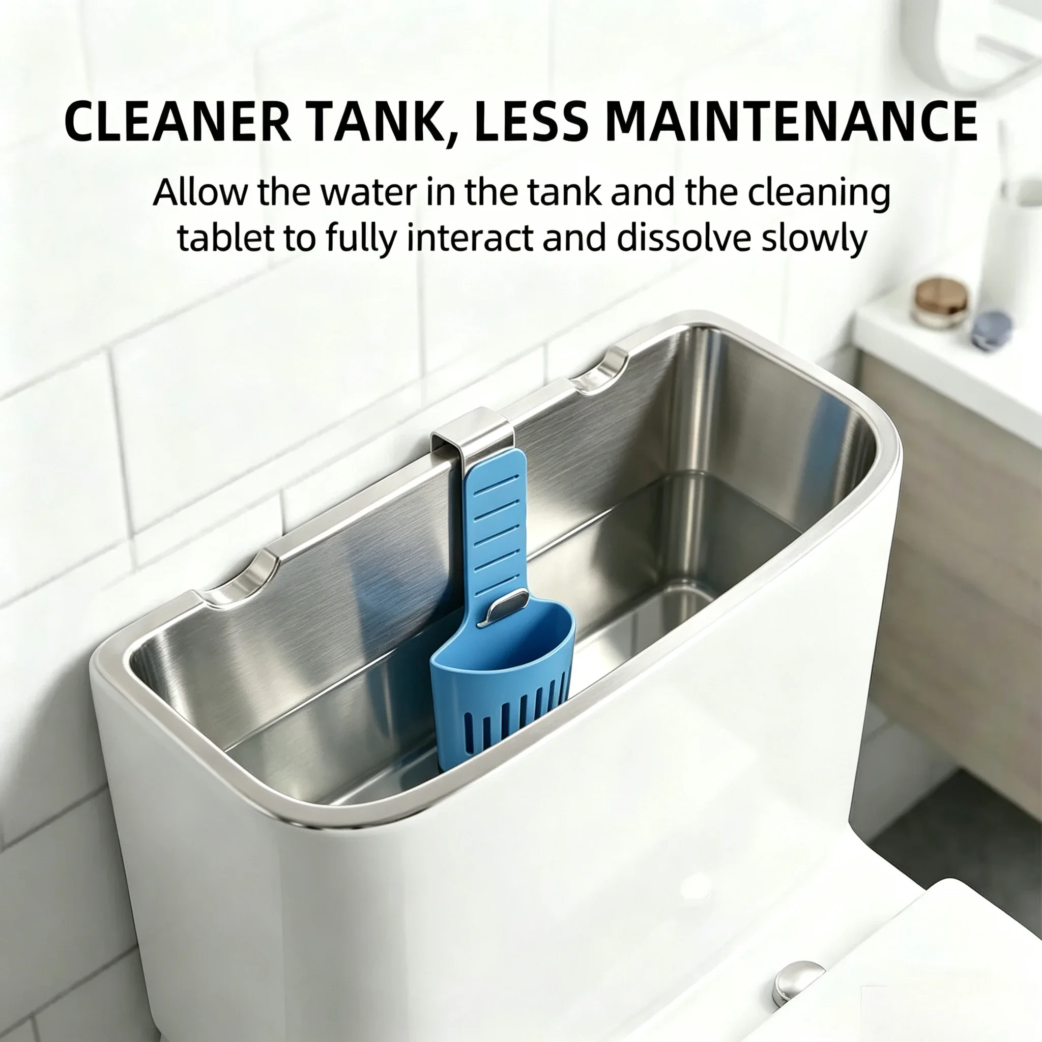Silicone Toilet Tank Tablet Holder Versatile Toilet Bowl Hanging Cleaner and Deodorizer Hanger view 2