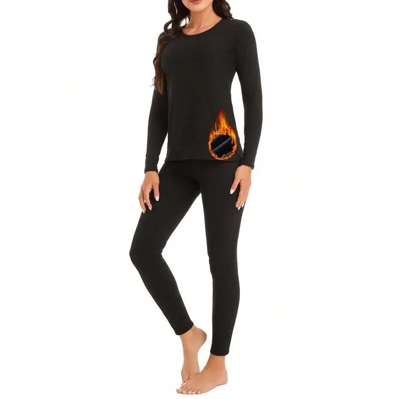 4 Pack Ultra Warm Thermal Underwear for Women Long Johns Couple's One-Shoulder Style Home Comfort Wear Winter Essential