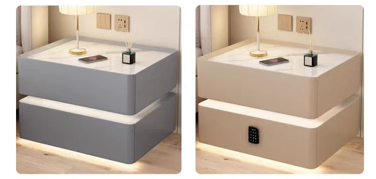 منضدة ذكية جديدة أثاث غرفة نوم من الخشب الصلب متعددة الوظائف شحن لاسلكي طاولة بجانب السرير حديثة #5