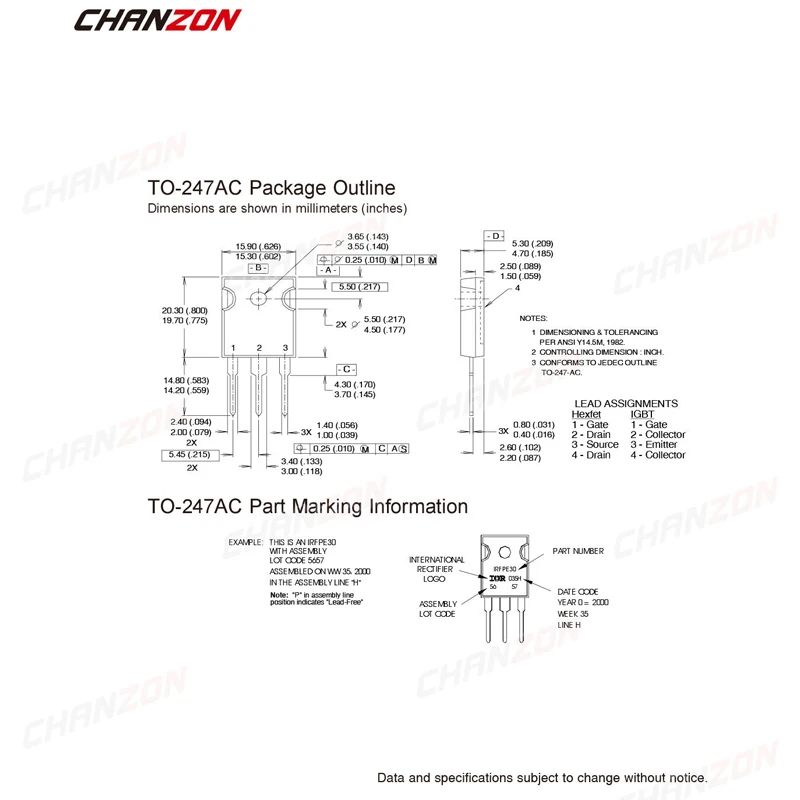 5PCS Original TO247  Irfp260 Irfp460 Irfp250 Irfp240 Irfp450 Irfp064 Irfp360 Irfp150 High Power Mosfet Transistor Electronic BJT