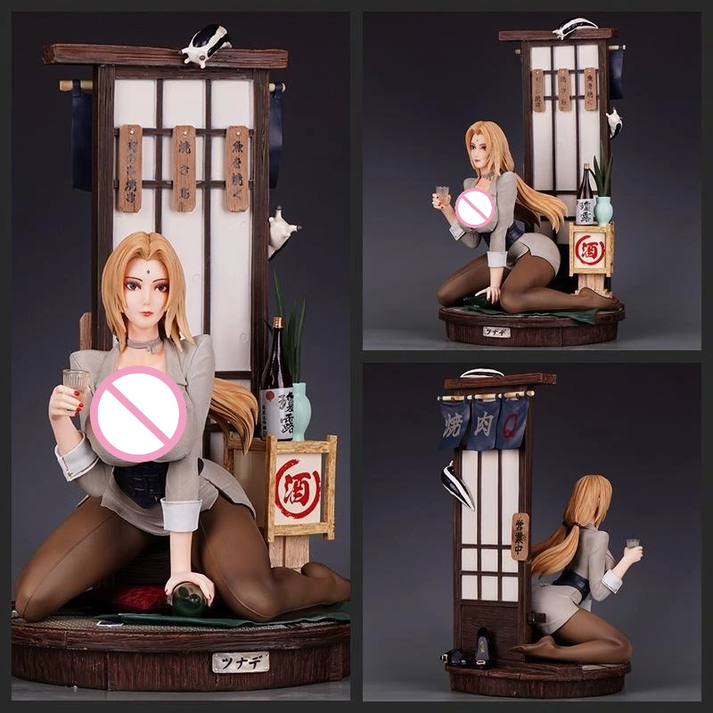 32cm Naruto Tsunade Uta Drunk Shadow Anime Charm Girl Figure Gk Statue Model Collection Desktop Decoration Ornament Toys Present