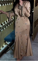 Customized Evening Satin Draped Beading Pleat Beach A-line Square Collar Bespoke Occasion Gown Midi Dresses Saudi Arabia