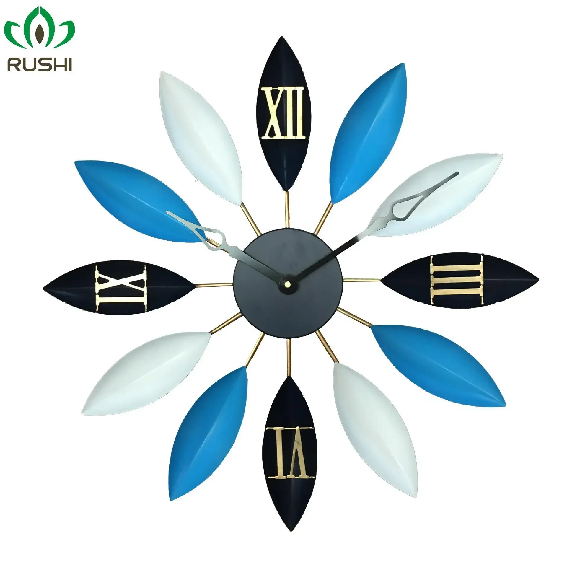 

Large Iron Art Wall Clocks Retro Nordic Type Mute Hanger Watch Silent Hanging Wall Clock Home Living Room Bedroom Decor