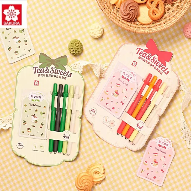 

Sakura Vibrant Neutral Press Gel Pen Set - Limited Edition Dopamine Color 5Pens With Sticker, Smooth Writing for Office & Study