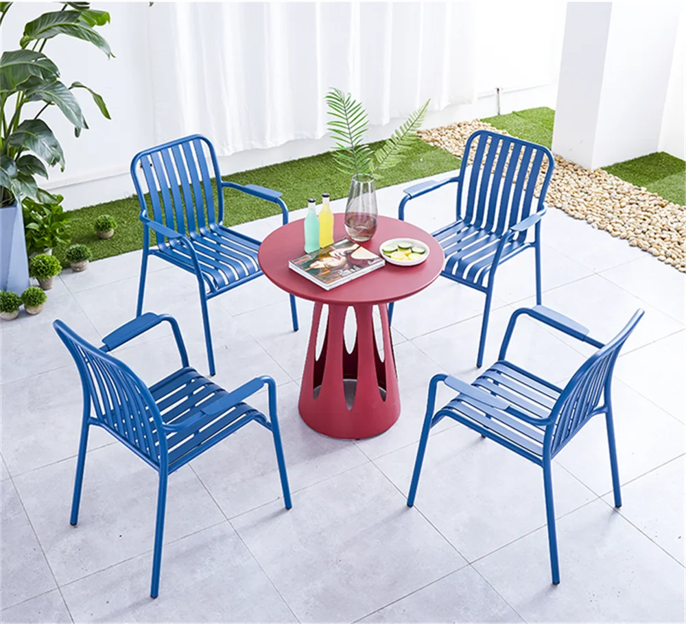 Patio Furniture Aluminum Slat Table and Chair Sets Public Garden Bench for Outdoor