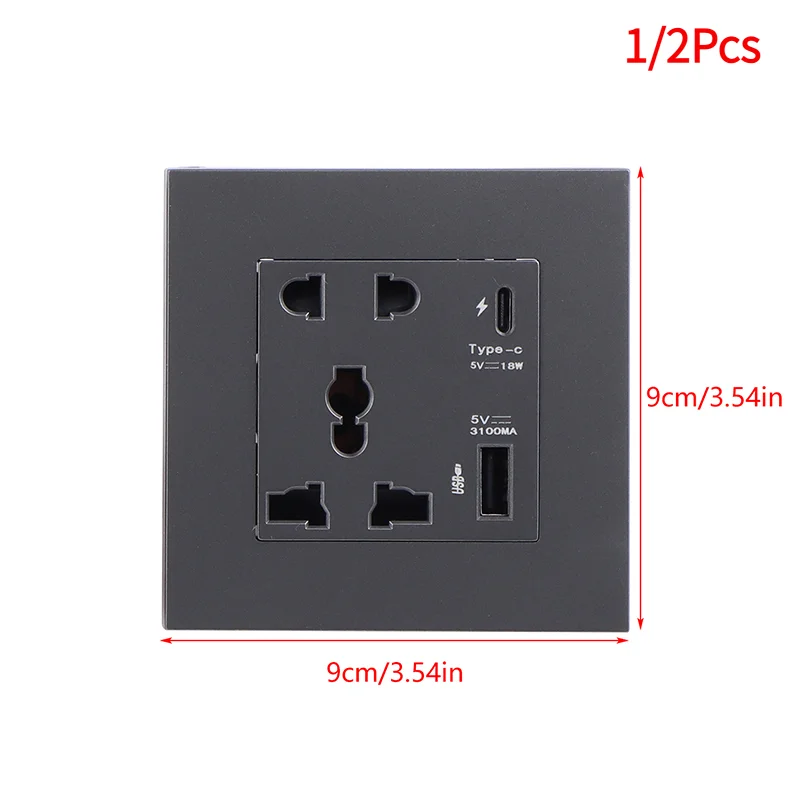 Type C Port Socket Power 4000MA USB Outlet Household Embedded Wall Power USB Outlet Modern Electrical Wall Panel For Home Office