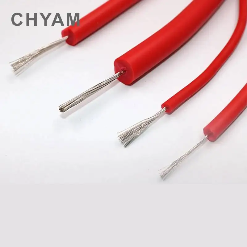 5m Red Soft Silicone Wire High-voltage Wire And Cable 10KV 15KV 20KV-20AWG 18AWG 17AWG 15AWG Anti-breakdown