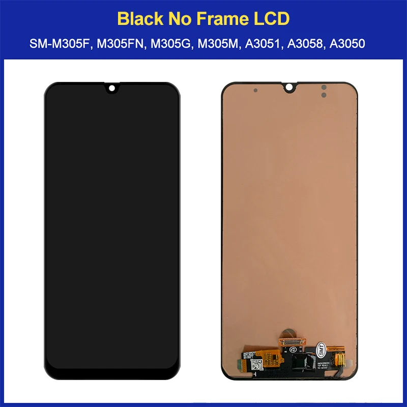 100% Test For Samsung Galaxy M30 LCD Display Touch Screen Digitizer Assembly with Frame For SM-M305F SM-M305FN SM-M305G SM-M305M