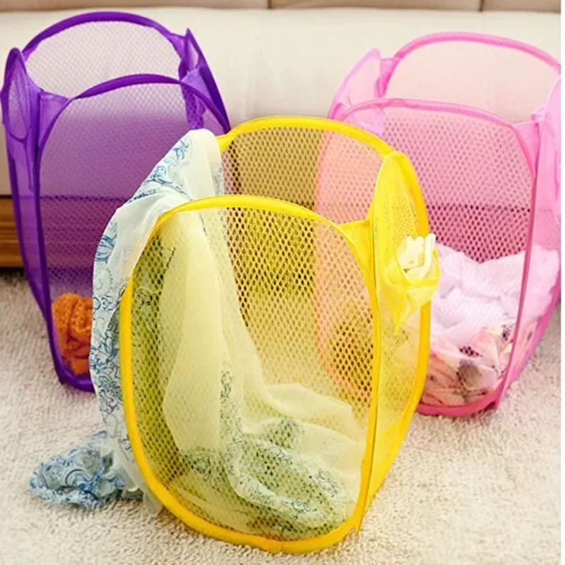 Folding Laundry Hamper Cartoon Pop Up Basket Open Mesh Laundry Dirty Sorting Basket Kids Toys Sundrie Home Storage Box Organizer