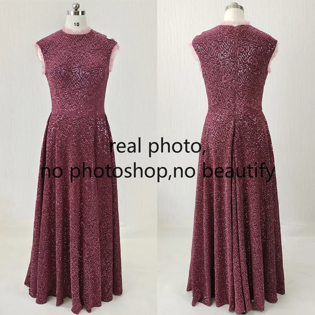 

Настоящее фото, индивидуальное вечернее платье с настоящими фотографиями, с круглым вырезом, без рукавов, трапециевидной формы, длиной до пола, большие размеры, женское вечернее платье K173