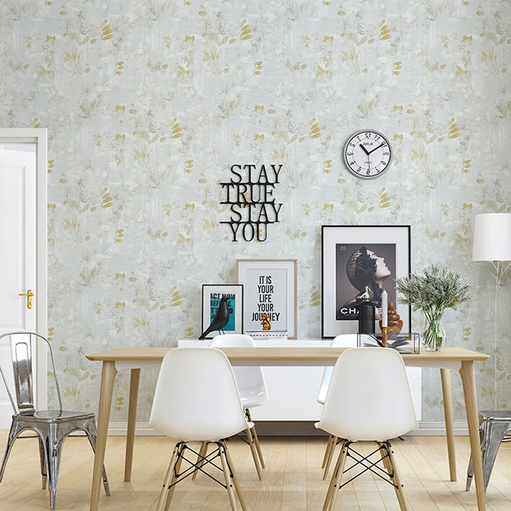 Europen Pastoral Style Little Flowers Non-woven Wallpaper Bedroom Living Room Decoration Wall Paper Roll Hom Blue Green Yellow