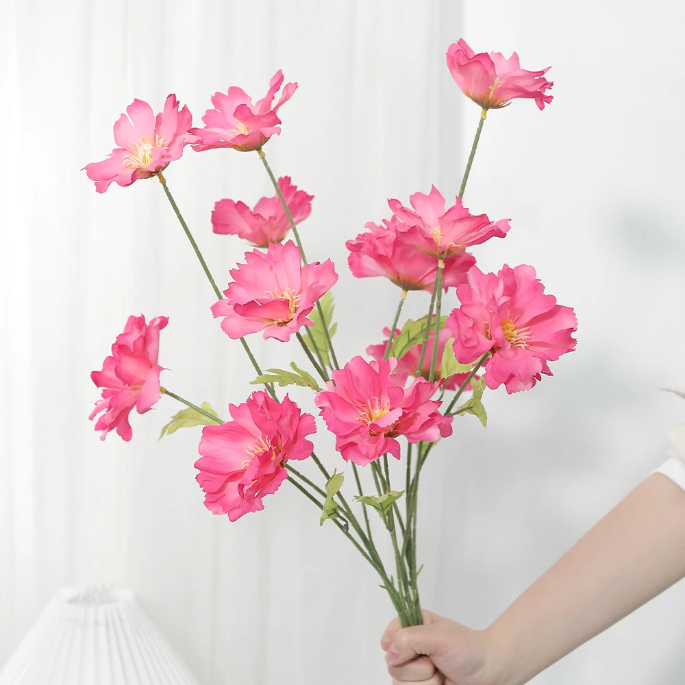 Kunstmatige 4-kops orchidee zijde roos bloemen bulk hoofden voor doe-het-zelf thuis kamer decor bruiloft decoratie verjaardagsfeestje krans nep