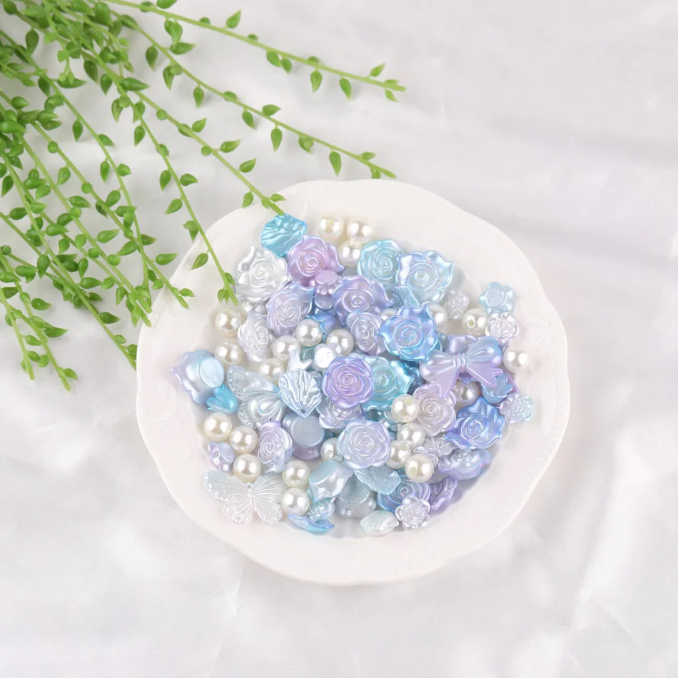 

DIY Baroque Style Glue Phone Case Decor Kit, 100g Mix of Dreamy Butterflies Bows Flowers Pearls Craft Accessories