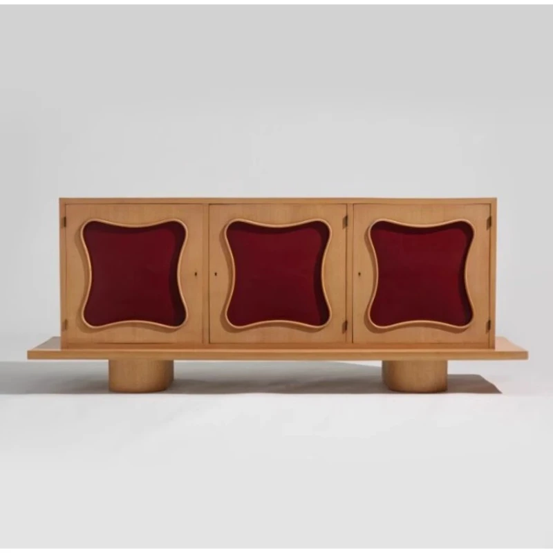 

Medieval solid wood small apartment living room TV cabinet, French floor cabinet retro model room locker storage