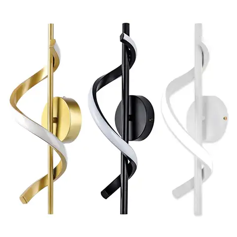 Minimalist LED Wall Lamp Nordic Bedroom Bedside Sconce Black White Gold Decorative Lighting Living Room Corridor Indoor Fixtures