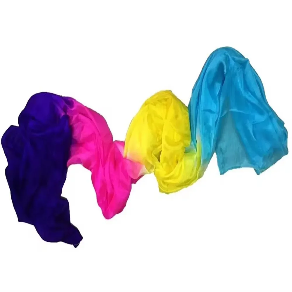 

Large Size 400cm Vertical Style Bellydance Silk Veil 100% Natural Silk Scarf For Performance Show Props Hand Made Gradient Color