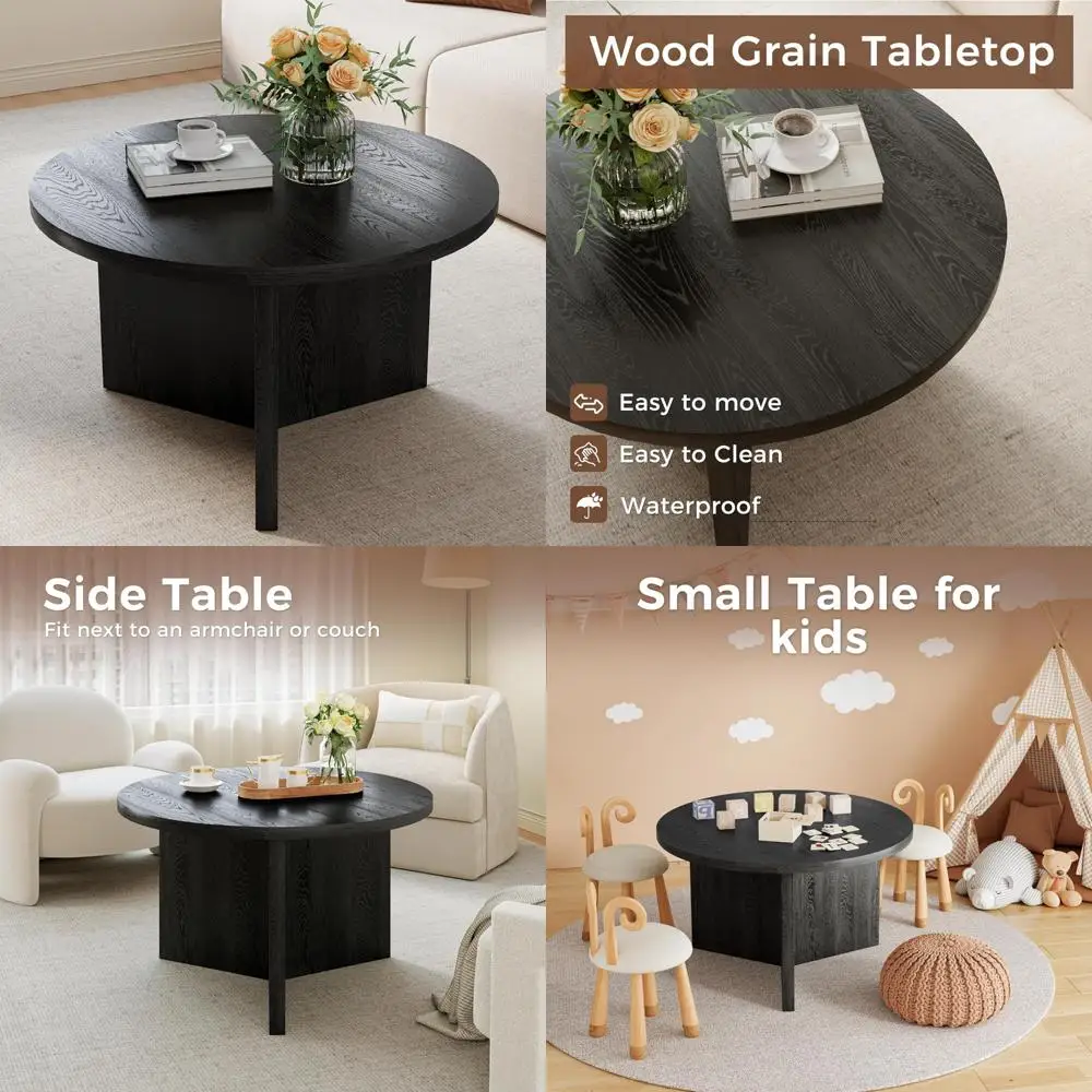طاولة قهوة Luoxiao مقاس 27.5 بوصة للمساحة الصغيرة، طاولة حديثة بسيطة لغرفة المعيشة، طاولة نهاية مستديرة صغيرة متينة وقوية