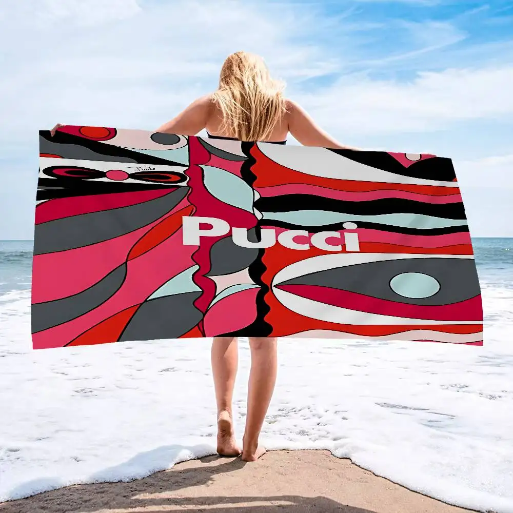 E-Emilios P-PucciS Logo Big Microfiber Beach Towels Quick Dry Towel Sand Beach Towels Pool Towel for Travel Swim Pool Yoga